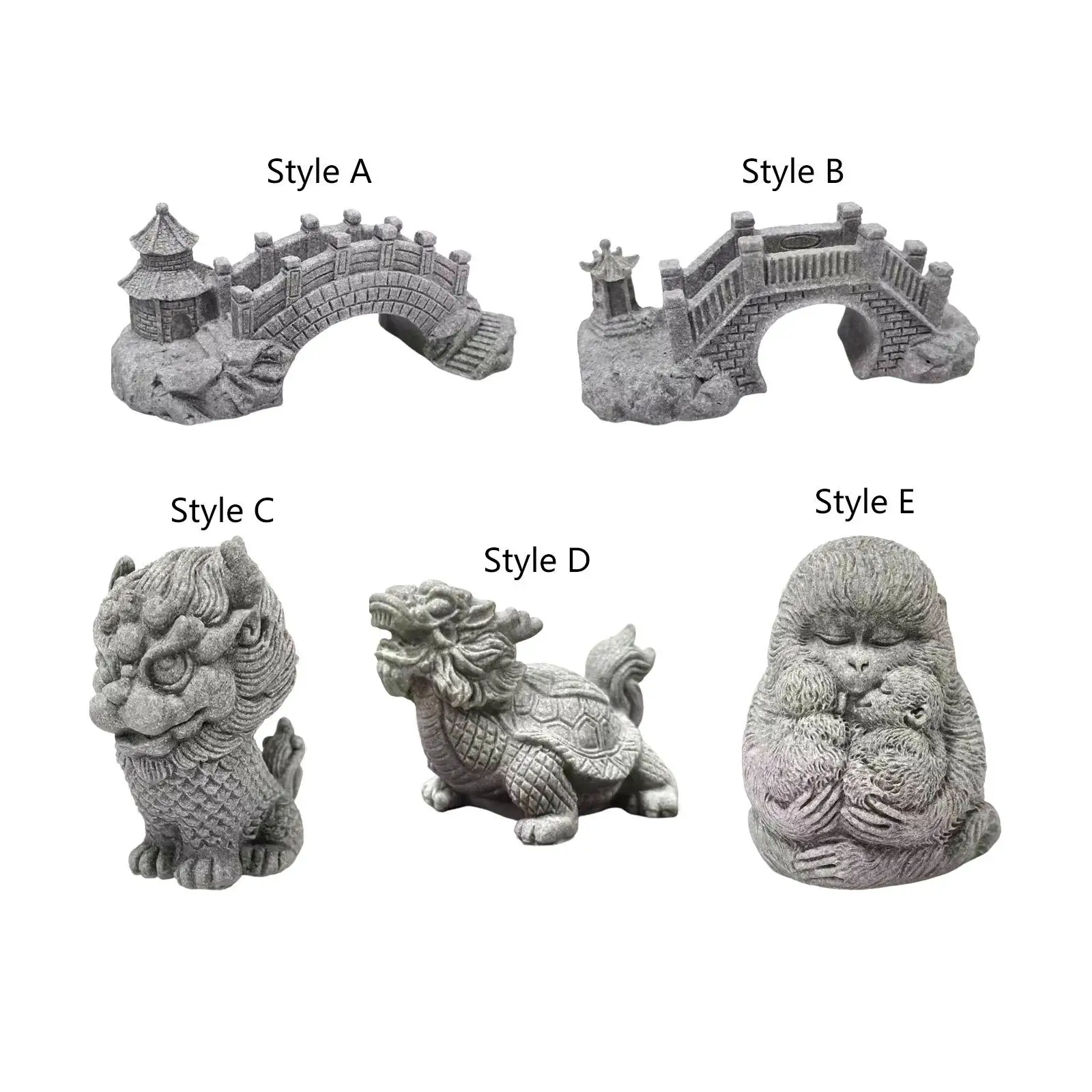 Sandstone Statue Meditating Figurines Miniature Antique Aquarium Landscaping for Desktop Car Dashboard Shop Living Room Hotel
