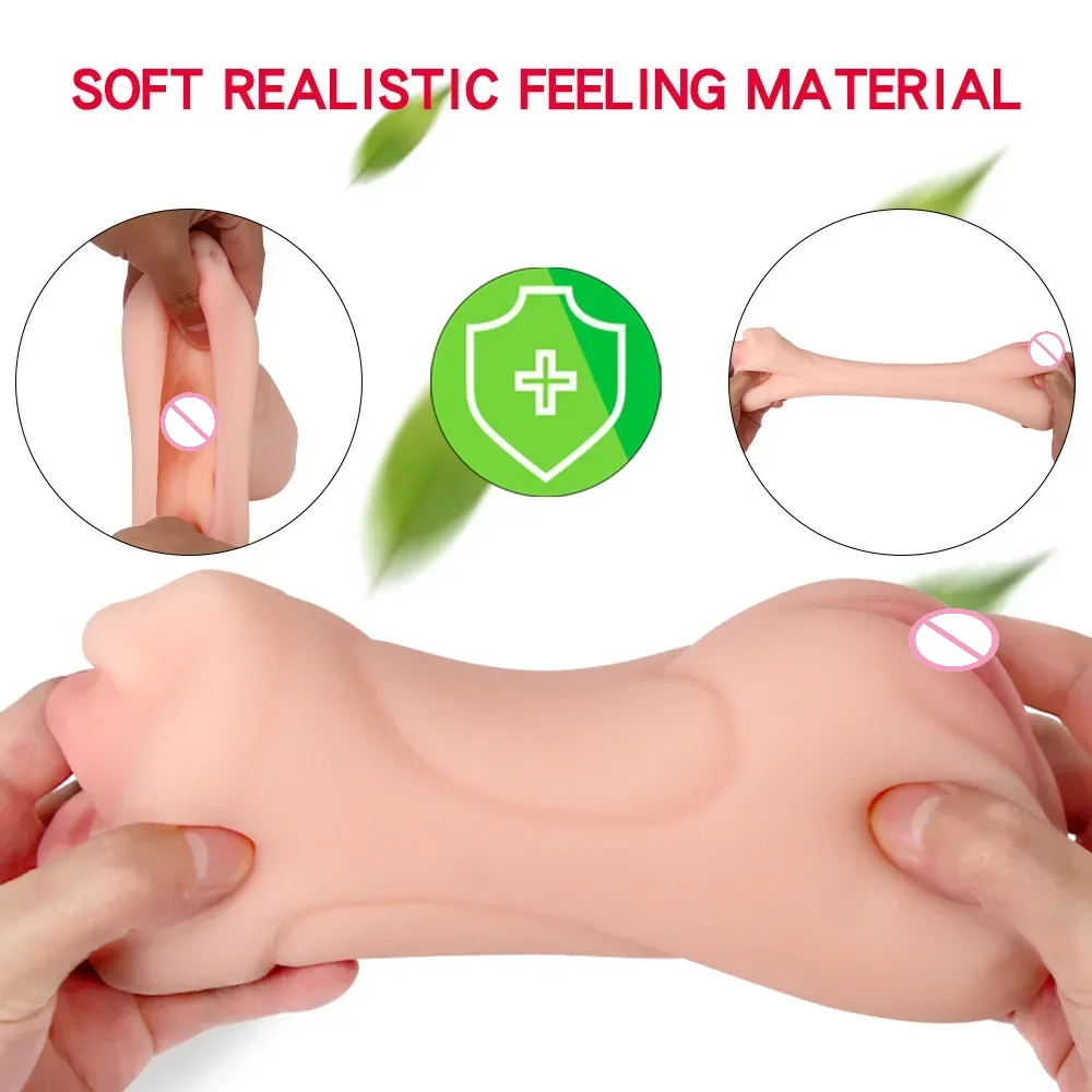 Male 3 in 1 Silicone Masturbator Mouth Vagina Anus Soft Masturbator Realistic Pocket Pussy Man Adult Product Sex Toys