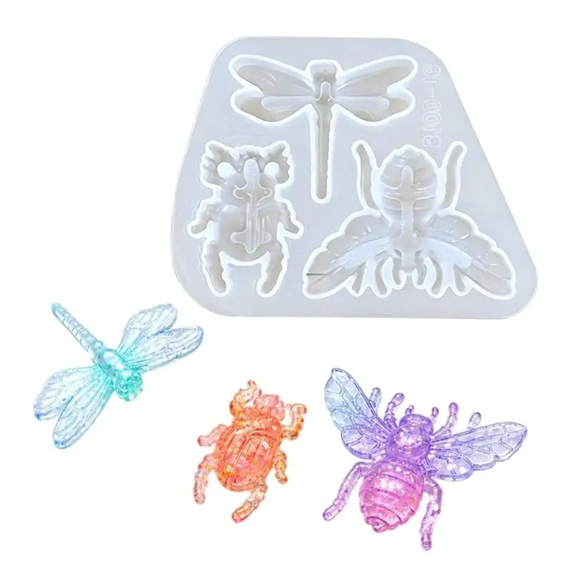 A52E Translucent Silicone Craft Mold for Resin, Smooth Release Insect and Sea Themes