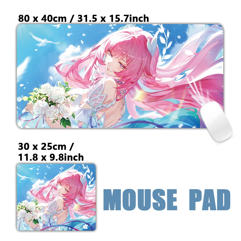 لوحة ماوس هونكاي ستار ريل باللون الوردي اللطيف HSR Gaming Cyrene Mem Mousepad XXL لوحة المفاتيح طاولة مكتبية حصيرة مكتبية