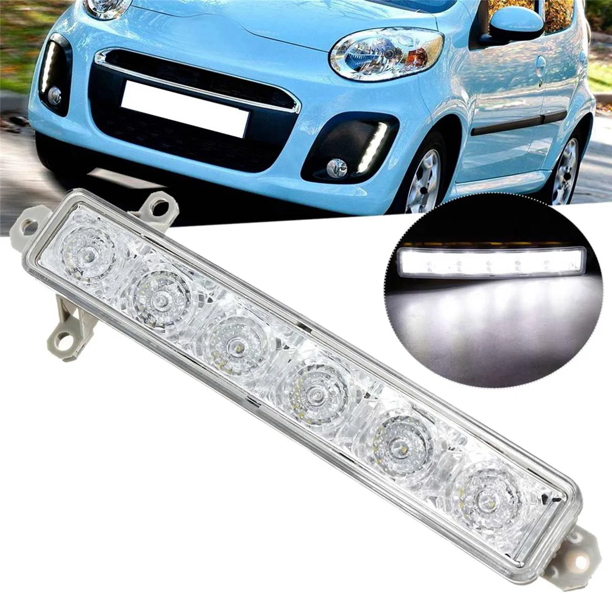 4X Car 6 LED 6000K Daytime Running Light DRL Clear 9677409380 9677409380 for Citroen C1 2006-2017 C3 2015-2019