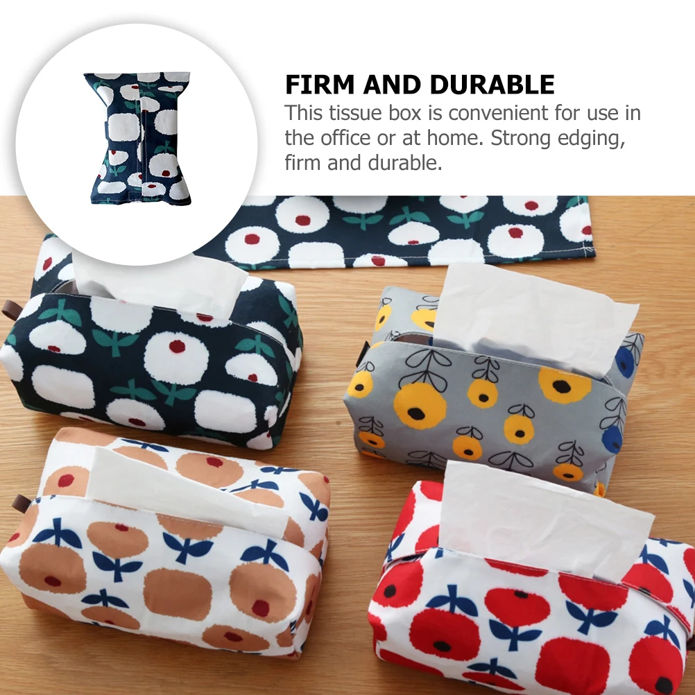 

Cotton Tissue Box Napkin Holder Paper Bag Storage Case for Home Office Use Pure Blue Color Practical