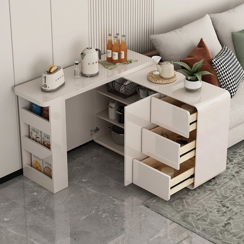 

Modern simple bar table cabinet household retractable living room dining side cabinet partition integrated wall small apartment