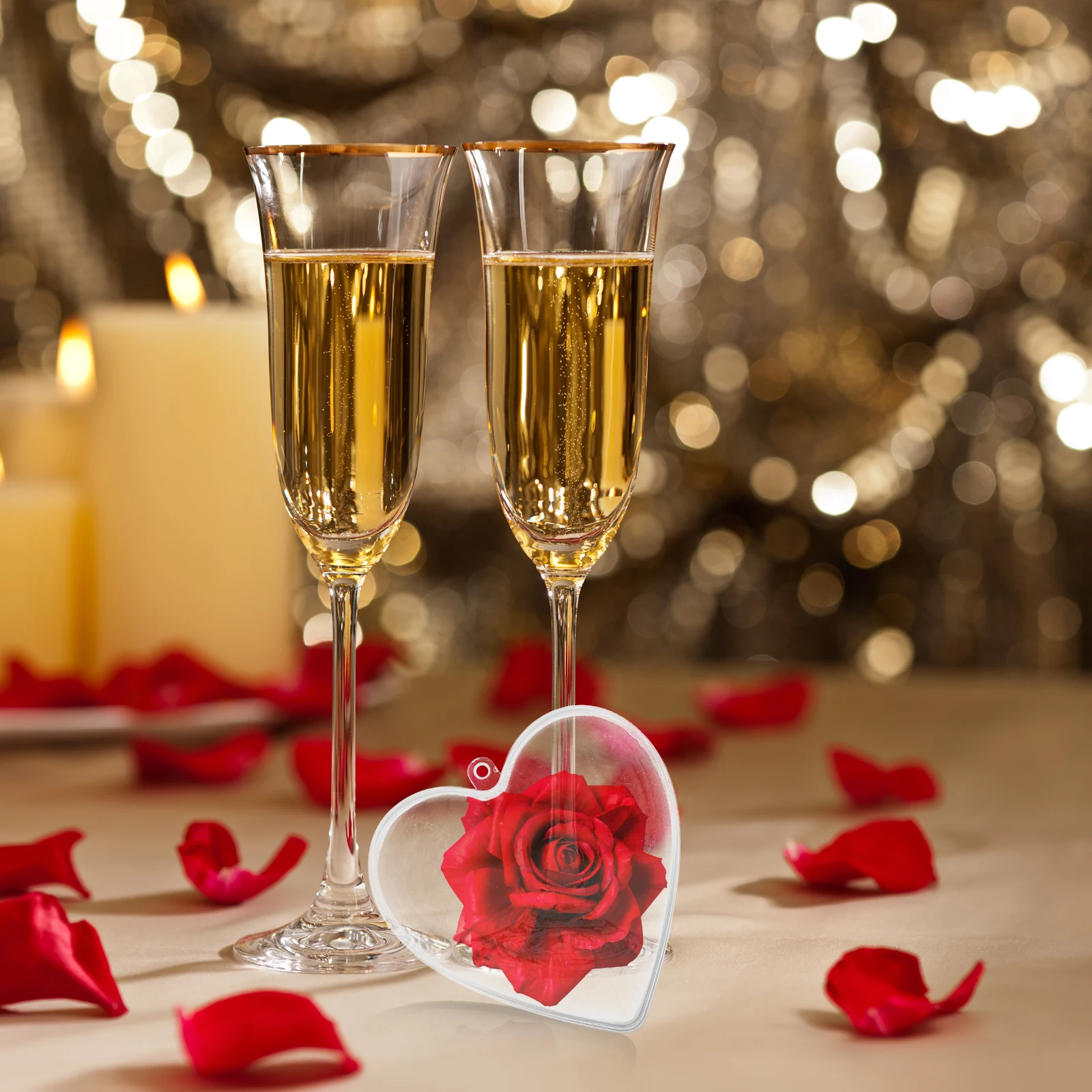 

10 Pcs Hollow Ball Decorations Clear Plastic Fillable Empty Ornaments Diy Balls Heart Box to Baubles Craft Shaped