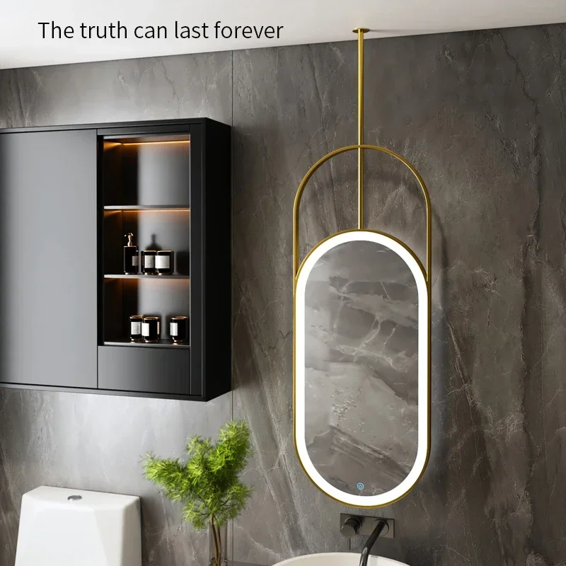 LED Lighted Mirror Luxury Art Deco Iron Frame Home Decor Shatterproof Easy Assembly Sturdy Durable Stable Comfortable