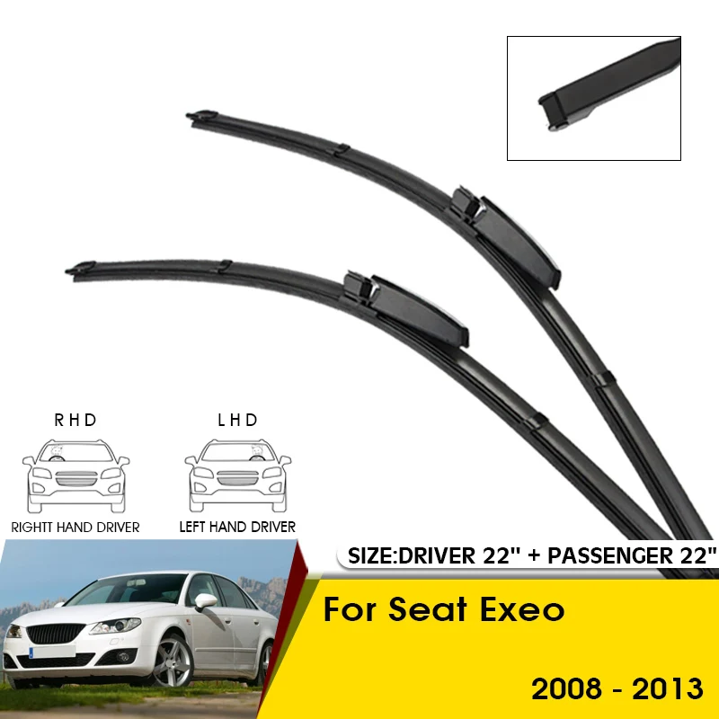 

Car Wiper Blades For Seat Exeo 2008-2013 Windshield Windscreen Front Window Blades 22"+22" Car Accessories