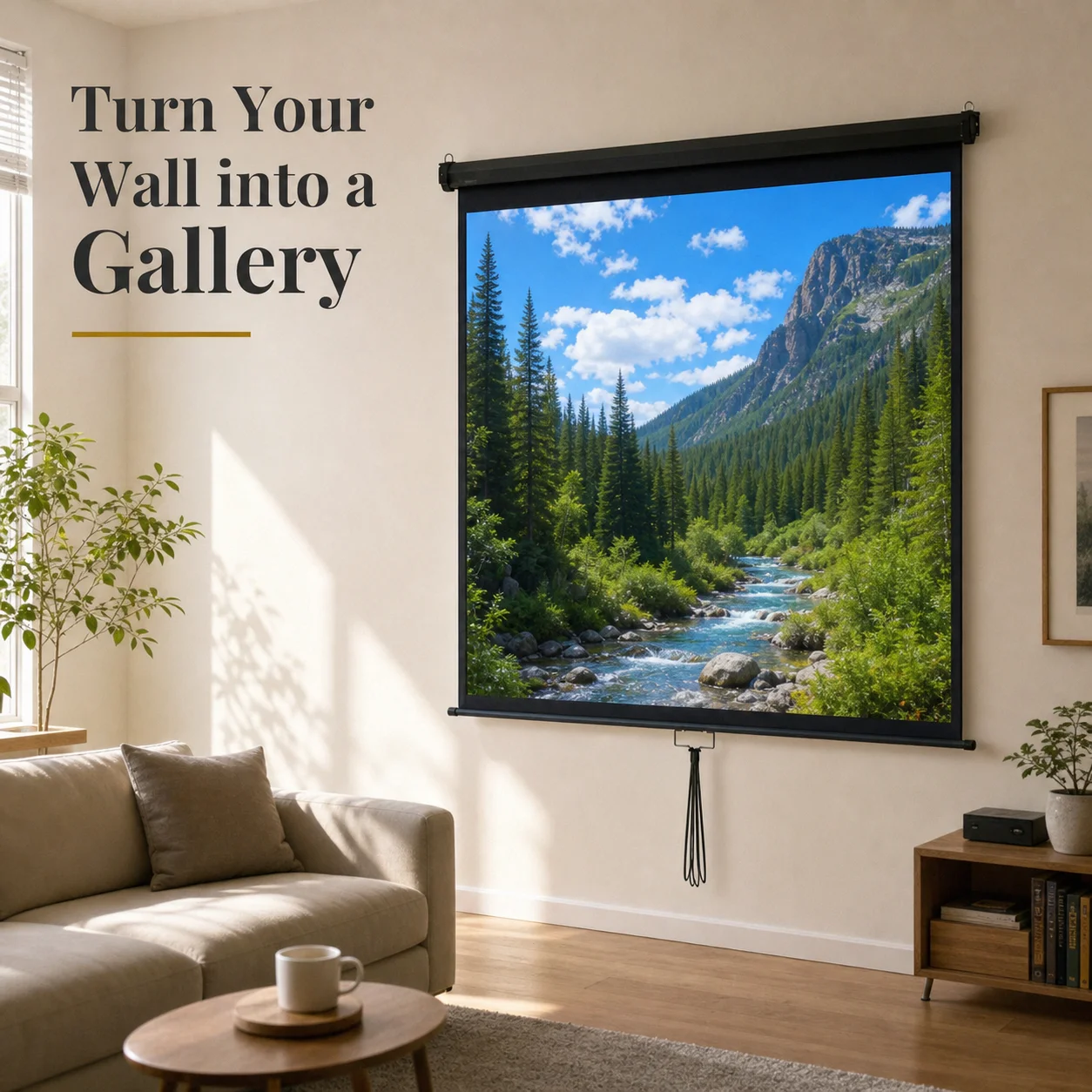 Écran de projection HD 4K de 85 pouces, rapport d'aspect 1:1, écran de cinéma maison, écran de projecteur vidéo carré de 146x146 cm