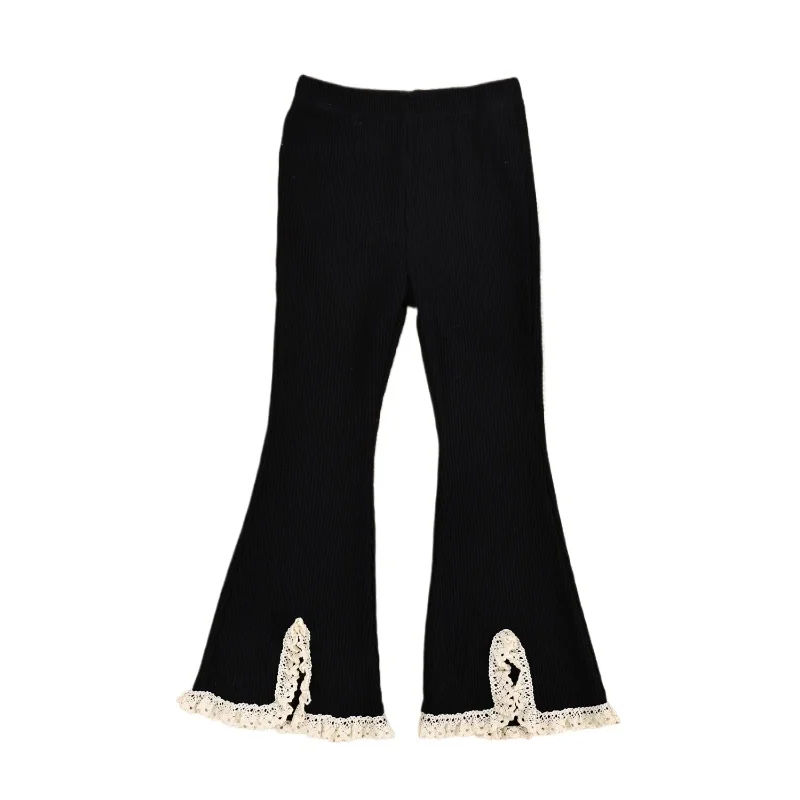 

Autumn Baby Girl's Knitted Pants Kids Girl's Beige Black Bottoms Casual Pants Leggings Infant Clothing