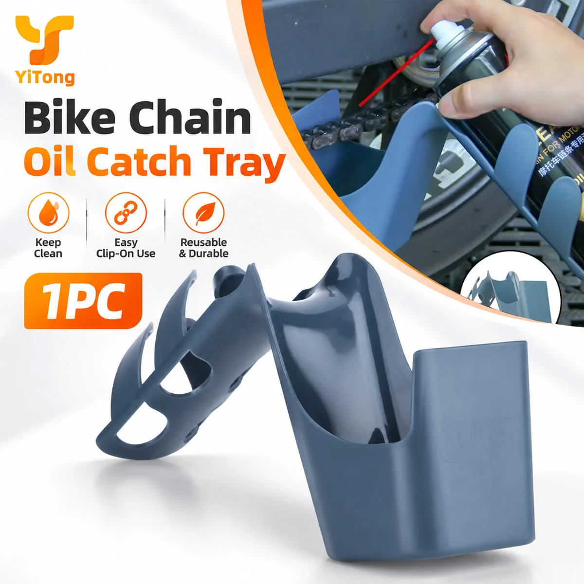 Yitong 1PC Chain Oil Catch Tray Drip Collector Prevent Oil Stains For Bike & Motorcycle Simple Practical Maintenance Tool