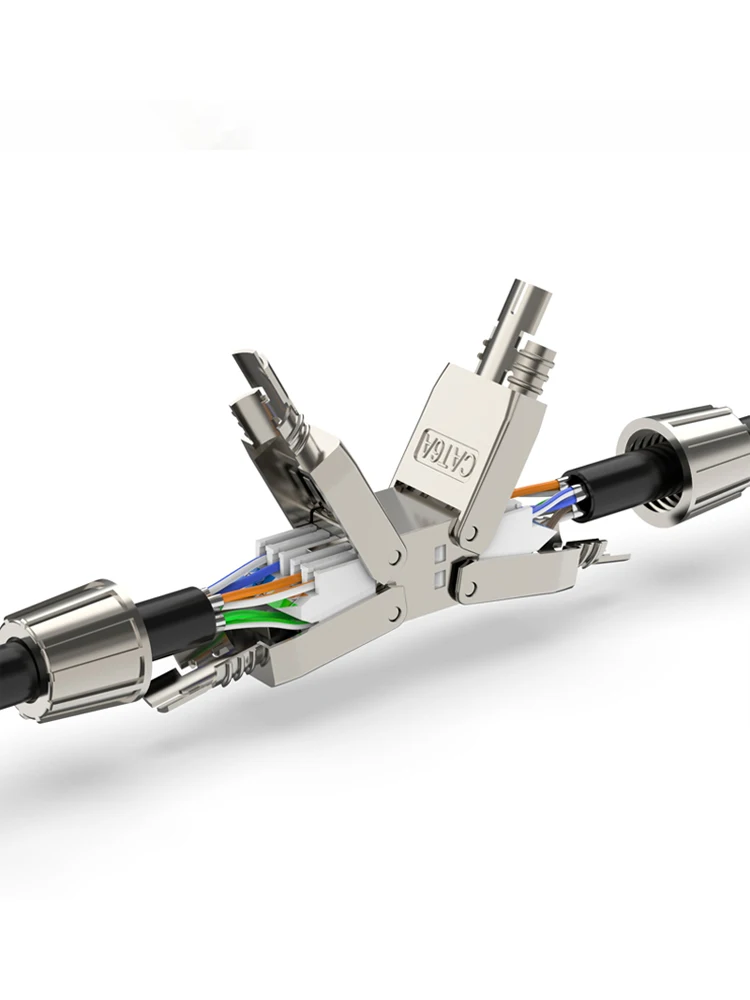ZoeRax Przedłużacz kabla Cat6A Cat7, adapter łączący, skrzynka przyłączeniowa RJ45, przedłużka kabla LAN, w pełni ekranowany, bez użycia narzędzi — zdjęcie produktu 7