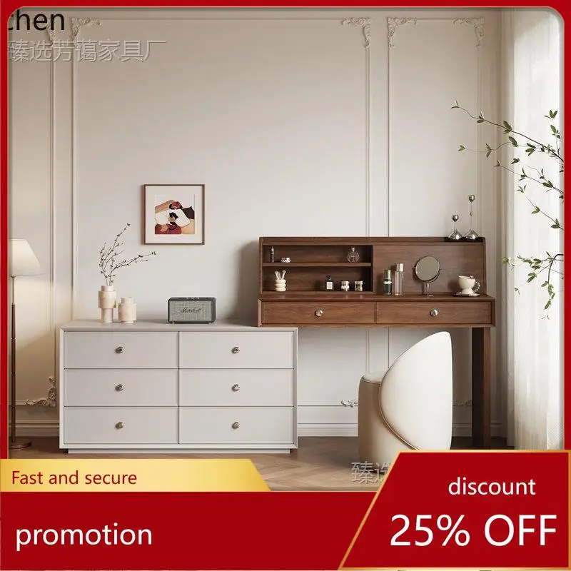 ZML Dressing Table Small Apartment Bedroom Chest of Drawers Integrated Solid Wood Makeup Table
