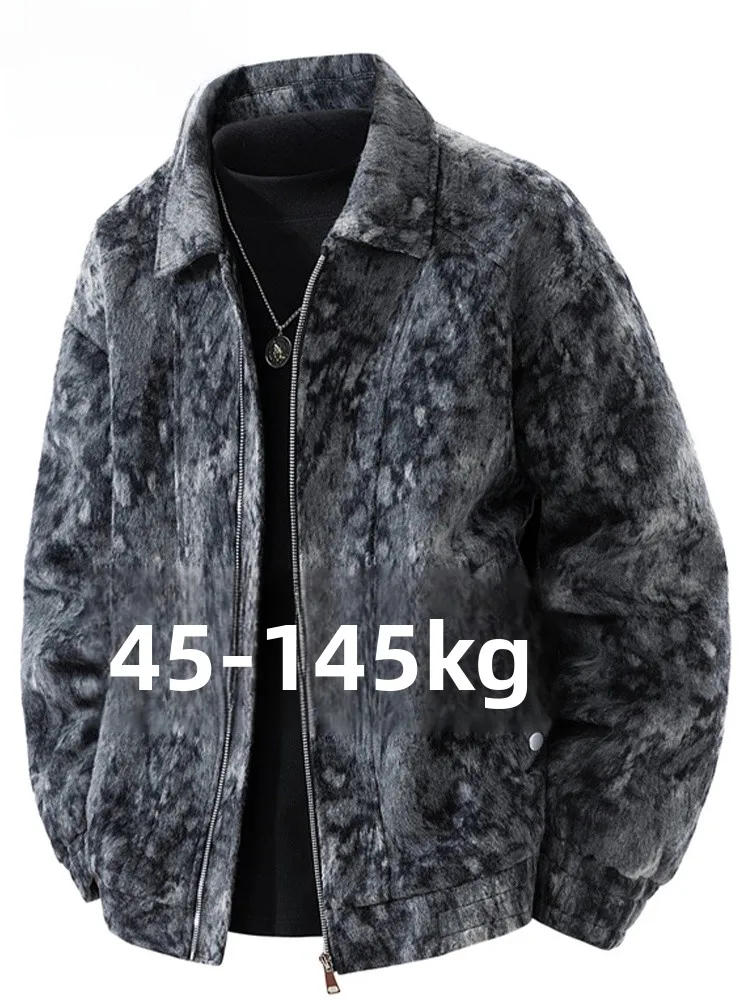 

MoChao American Large Size Jaet Men's Spring Autumn New Trendy Loose Casual Retro Collar Coat Polyester Fiber Warmth