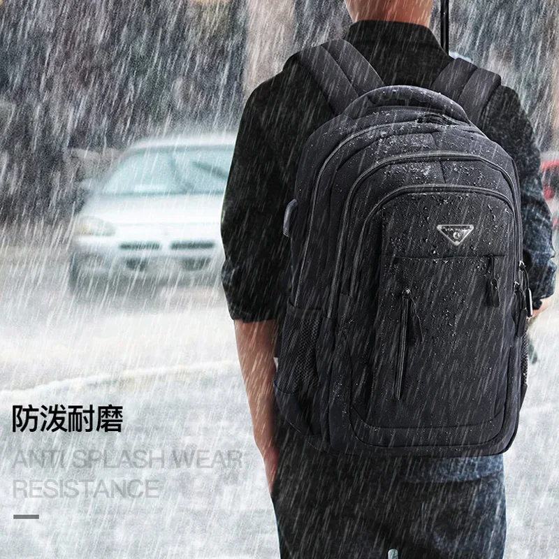 Men Business Backpack Waterproof Laptop Bag Male Usb Charging Commuters Travel Rucksack Student Schoolbag Casual Boys Bookbag