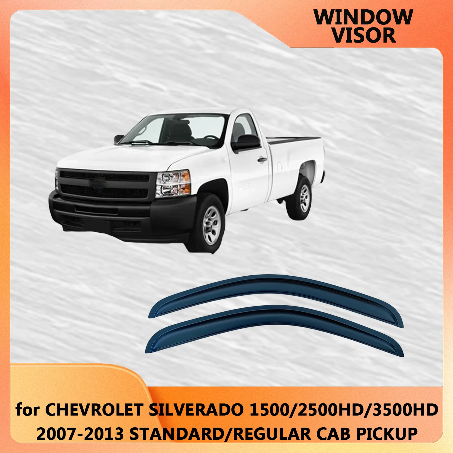

Ветровики (дефлекторы окон) для CHEVROLET SILVERADO 1500/2500HD/3500HD 2007-2010, 2011, 2012, 2013 STANDARD/REGULAR CAB PICKUP