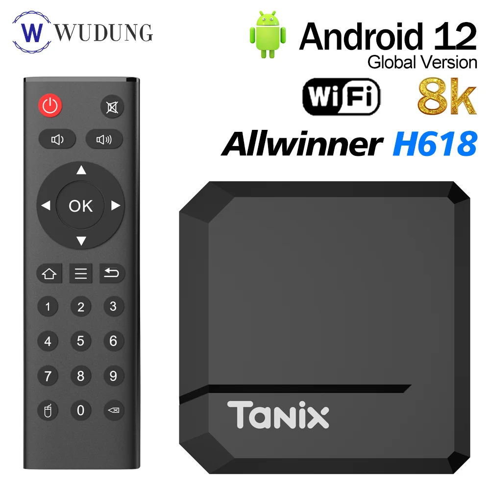 Tanix TX2 Android 12 TV Box Allwinner H618 8K 2.4G Wifi RAM 2GB ROM 16G Set Top Box Media Player PK TX68