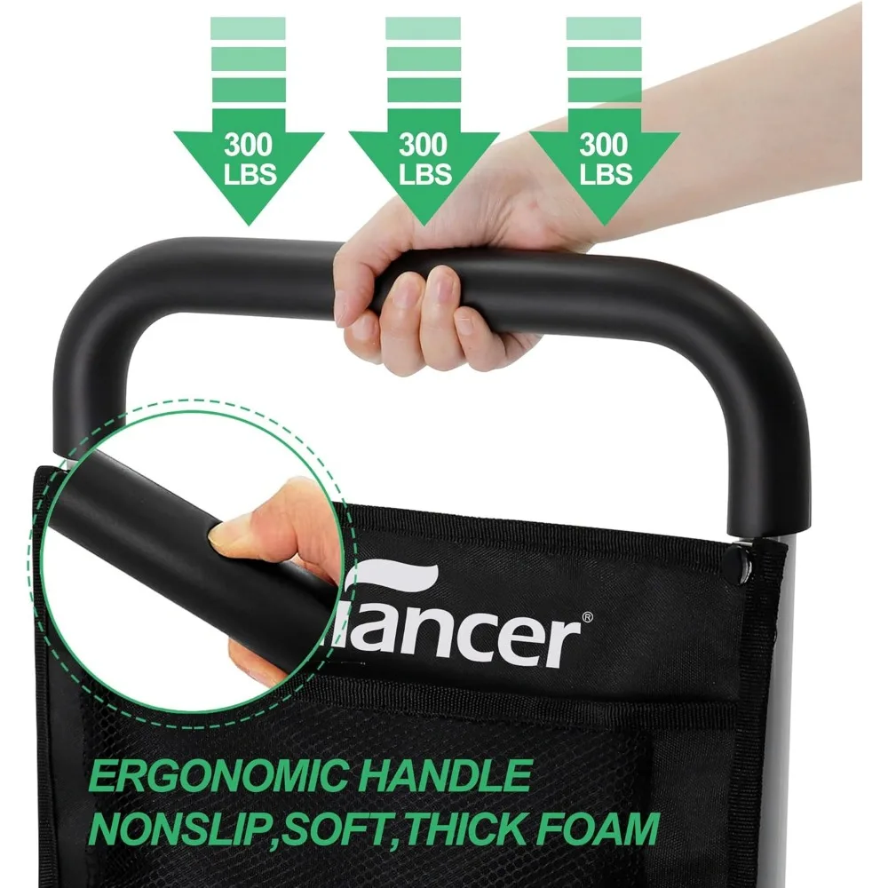 Rail de sécurité de lit réglable pour personnes âgées et adultes, poignée de prévention des chutes avec poche de rangement, Installation sans outil