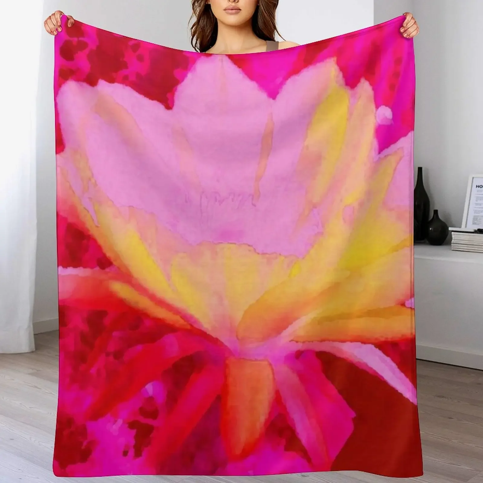 

Hot pink carnival of colors by Iritof Throw Blanket Stain Resistant Cozy Warm Blanket