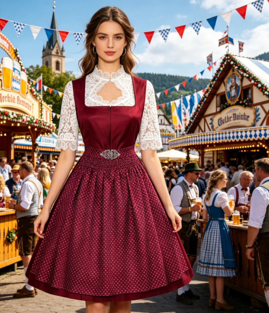 

New cross-border Amazon Europe and America Germany Munich Beer Festival Bavarian restaurant cosplay maid dress two-piece uniform