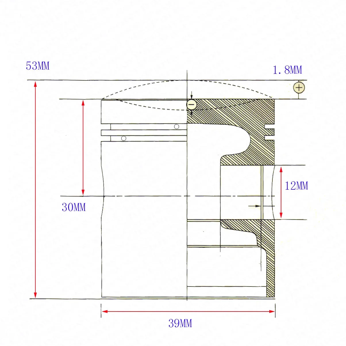 DIO 50 39MM 12MM Piston Ring Kit For Honda  50CC Scooter Parts