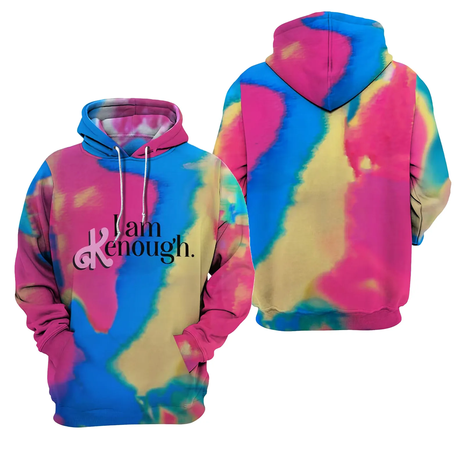 

2023 Hot Movie I Am Enough Tie Dye Hoodie for Women Men Fashion Harajuku Hooded Sweatshirts Funny Letter Casual Pullover Tops