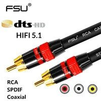 Digital Audio RCA Cable Premium Stereo RCA to RCA Coaxial SPDIF Cable Male Speaker Hifi Subwoofer Cable AV 0.5m 1m 2m 3m 5m