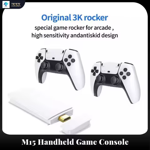 M15 Game Stick Mini TV Handheld Game Classic 4K Retro Game Wireless Controllers HD Output Gaming Consola for PS1 Arcade