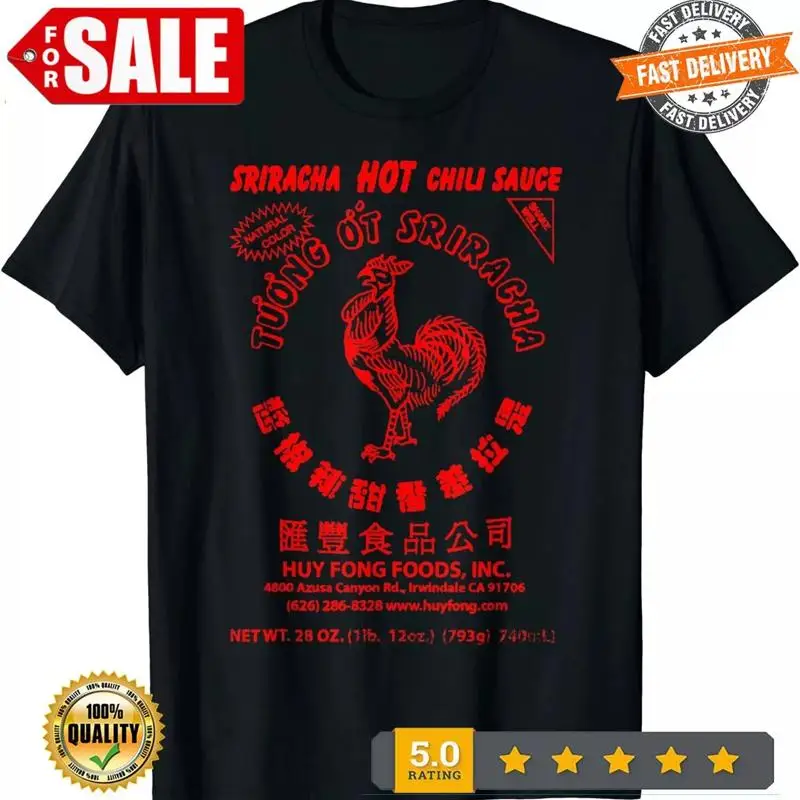 NEW LIMITED Funny Spicy Sriracha Hot Chili Sauce Food Lover T Shirt