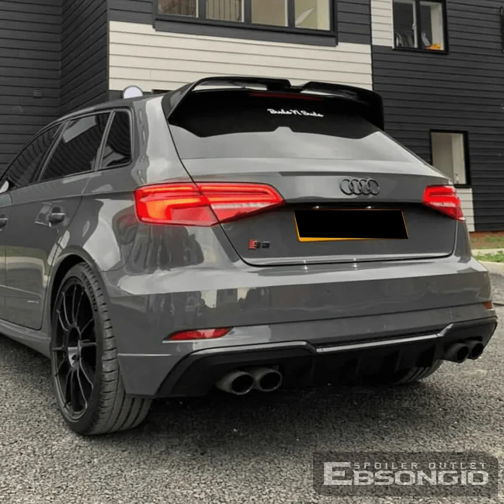 For Audi A3 S3 RS3 S Line 8V 5Doors Hatchback 2014-2020 Oettinger Style Gloss Black Boot Roof Spoiler Wing Splitter Decorate kit