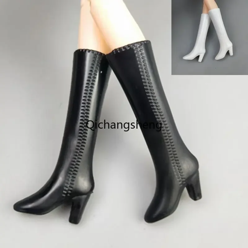 1/6 Dolls Accessories 2 Pairs/lot Black White High Heel Shoes For Barbie Doll Shoes Sandals Princess Foot Wear Boots Toys 11.5