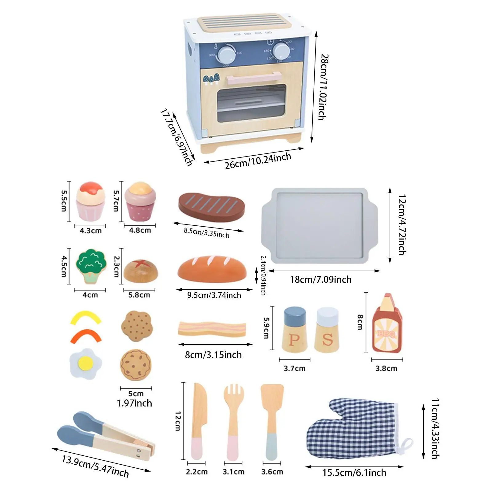 Zestaw do zabawy w piekarniku dla dzieci Wielofunkcyjna zabawka do nauki umiejętności w piekarniku Zabawka miniaturowy zestaw do pieczenia Zabawka do piekarnika dla dzieci w wieku 2+ lat