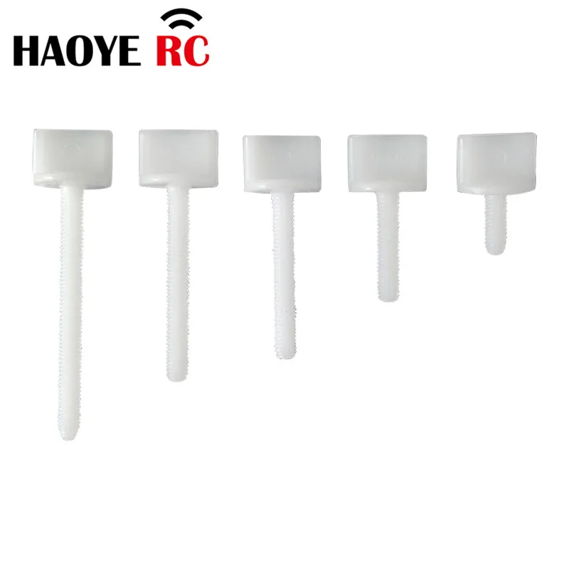 Haoye 10Pcs M4 Metryczne w pełni gwintowane nylonowe plastikowe śruby kciukowe Kolor biały Do samolotów RC Zabawki zamienne Akcesoria do samolotów DIY