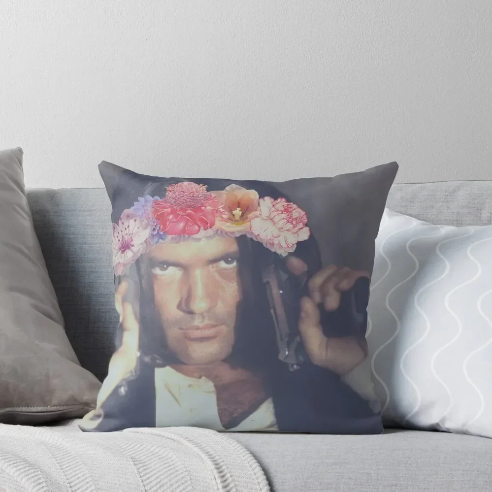 

El Mariachi Antonio Banderas Flower Crown Throw Pillow Sofa Covers Sofa Pillow Cover pillow