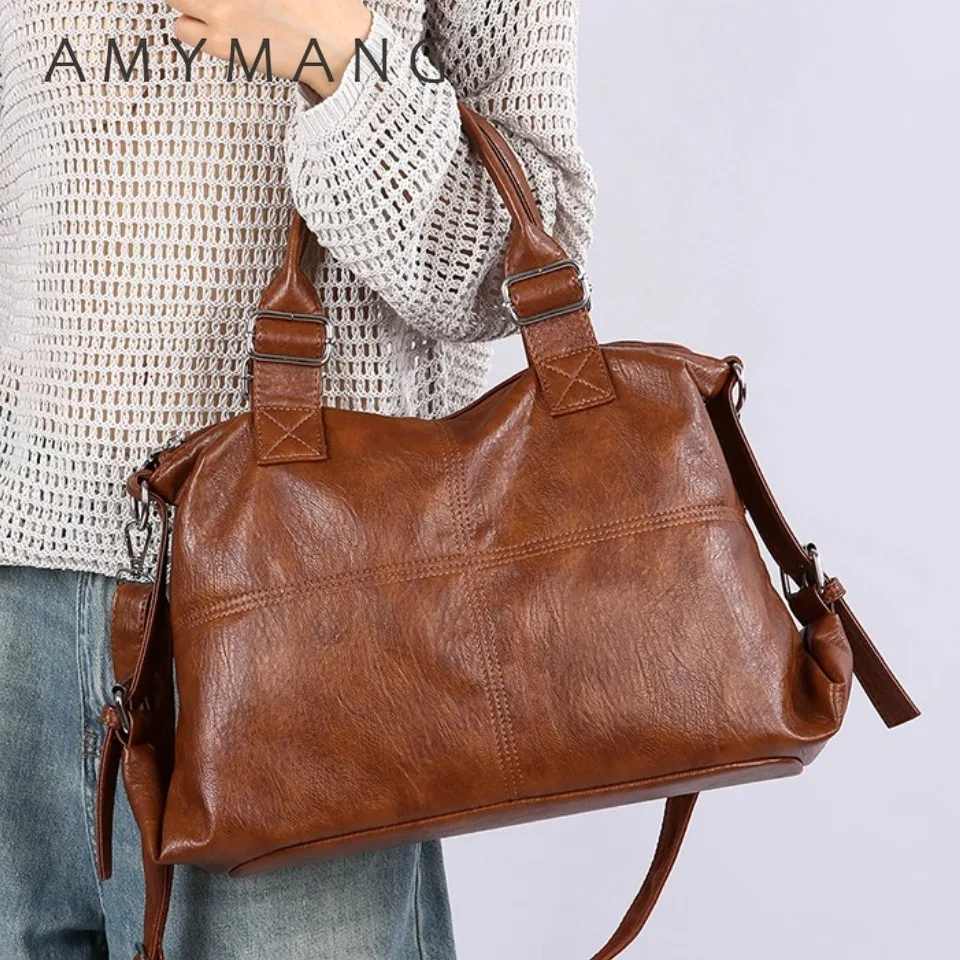 

Vintage Women Hand Bag Designers Luxury Handbags Women Shoulder Casual Tote Female Top-handle Bags Fashion Belts on both sides