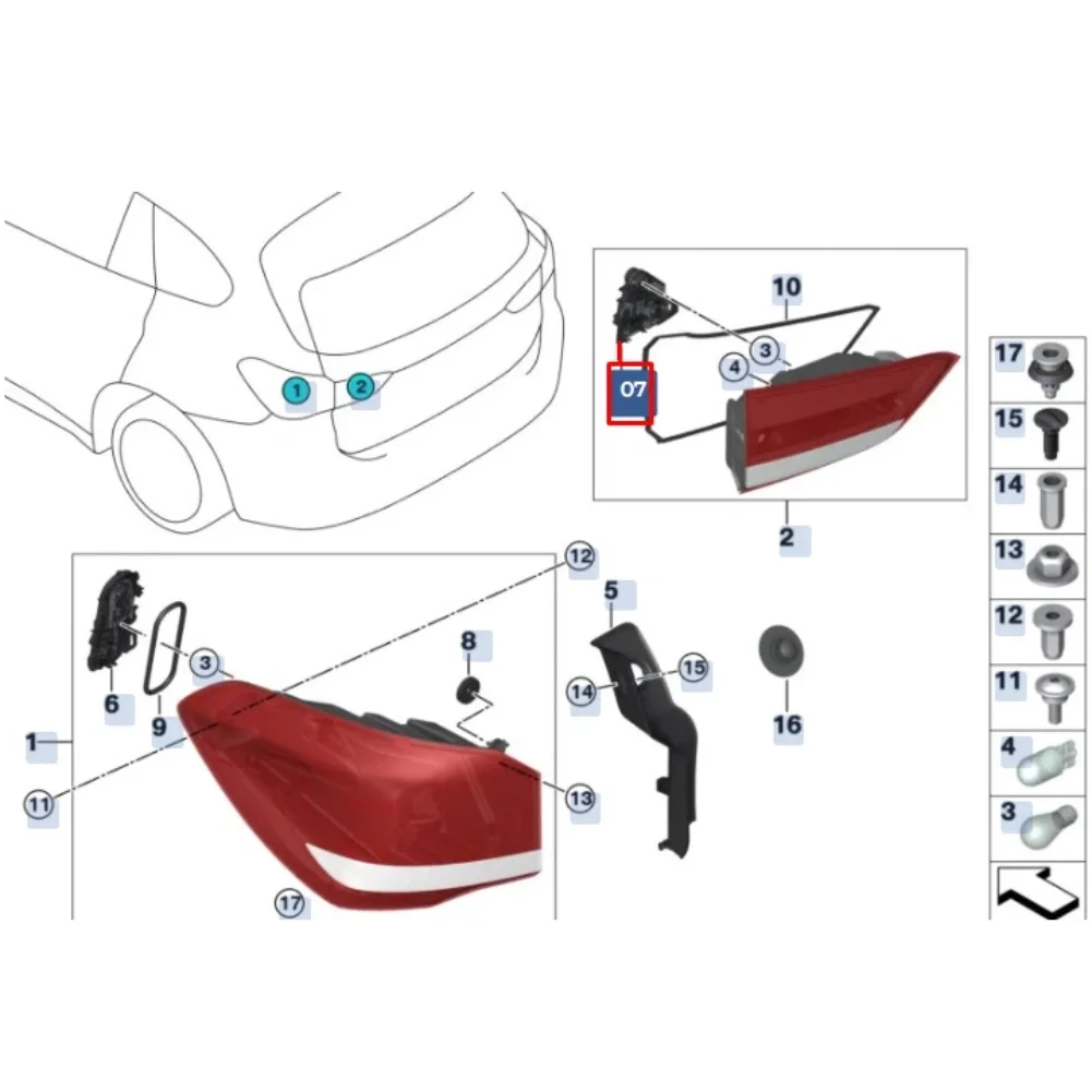 

For BMW For F48 Rear Trunk Light Holder Trunk Lighting Solution Easy Installation Process Manual Measurement Deviations