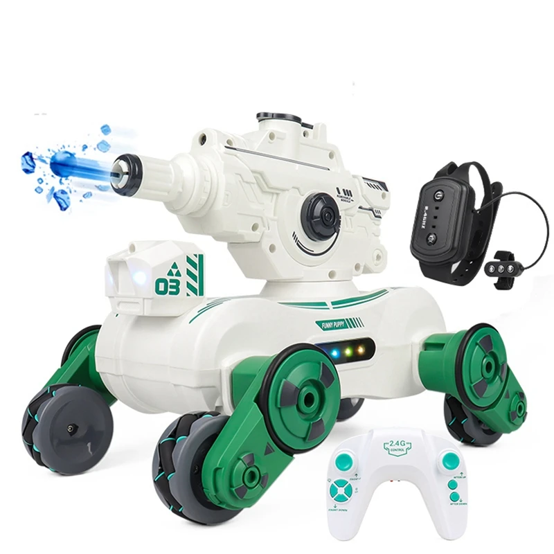 

RC Car Water Ball Robot Dog Music Light Remote Control Gesture Sensing 2.4G 360 Rotating Toys White-A23U