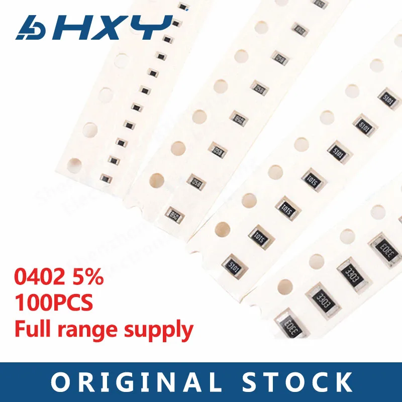 100pcs 0402 5% SMD resistor 0R 10M 1/16W 0R-1M 1 10 100 150 220 330 ohm 1K 2.2K 10K 100K 0R 1R 10R 100R 150R 220R 330R 1M 4.7K