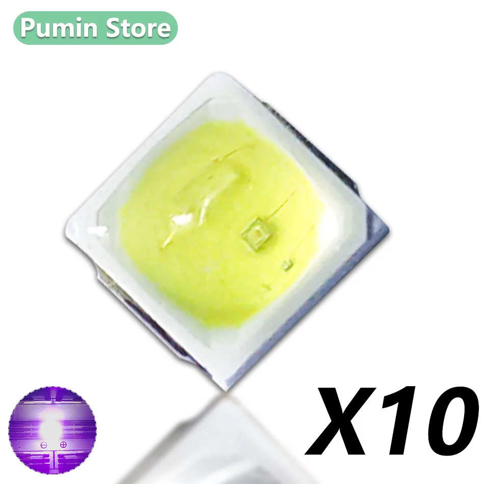 10pcs UV LED Diodes Original Nail Lamp Beads DC3.6-4.0V светодиоды 2W 5050 5054 Purple Lamp Beads 500-600mA For Nail SUN Machine