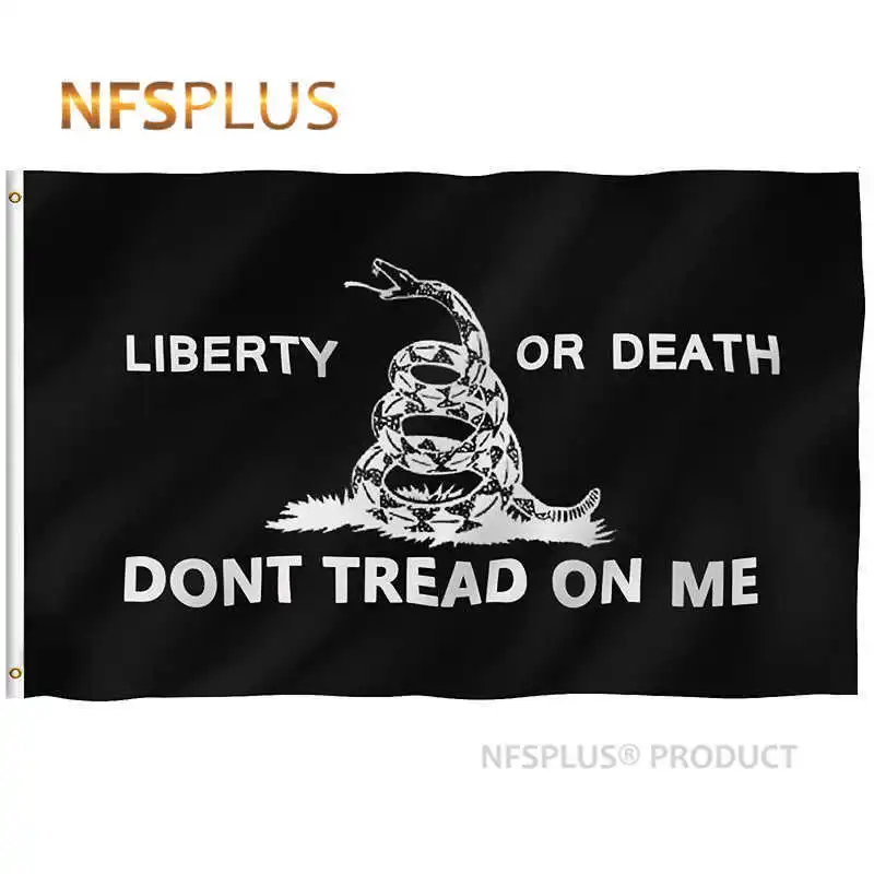 American Gadsden Flag Dont Tread On Me 3x5 Ft Polyester Yellow Black Snake Printed 90x150cm Decorative Libertarian Flags Banners