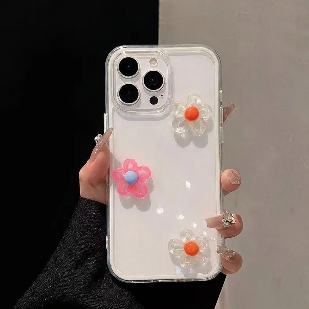 Weiße 2-in-1-Handyhülle mit 3D-DIY-Blumenmuster für Galaxy A57 A55 A37 5G S25 S24 S23 S22 Plus S26 S25 S24 S23 Ultra FE 5G INS Cover – Detail 1