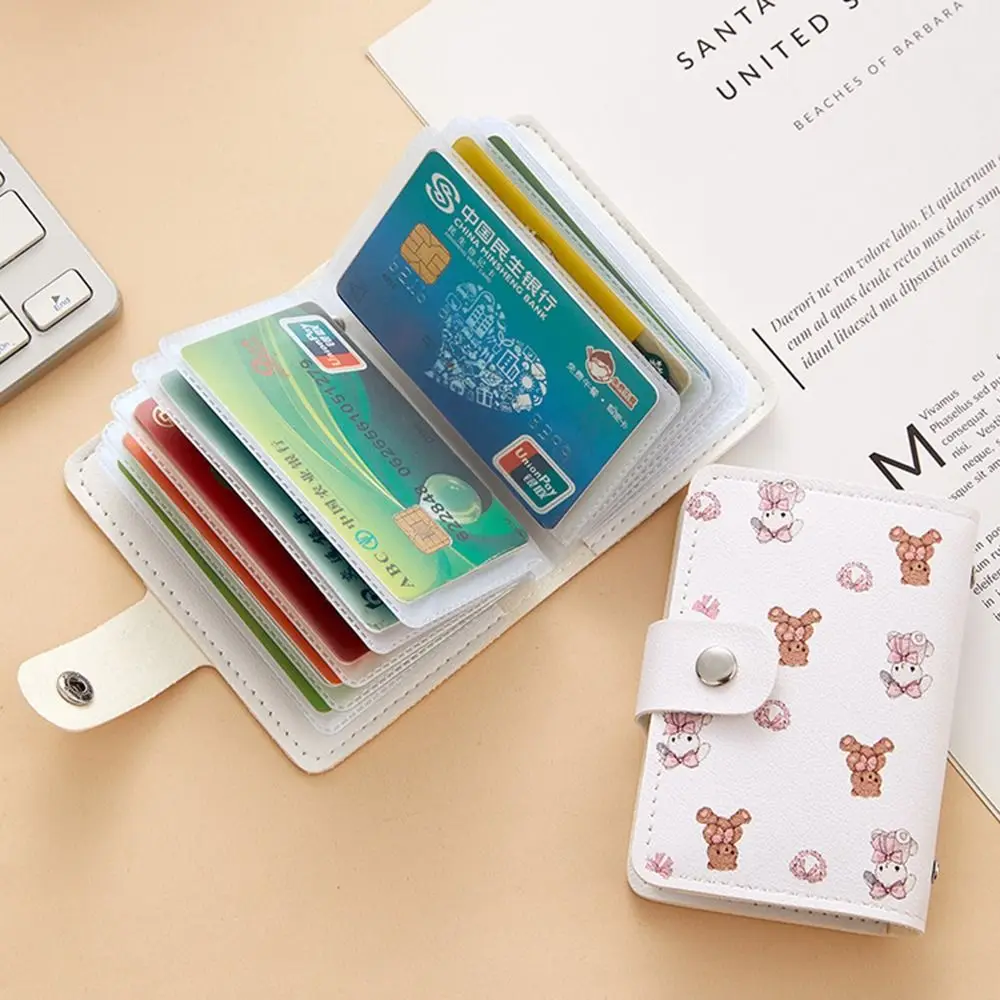 새로운 20 카드 포켓 여성 지갑 대용량 PU 가죽 명함 케이스 방수 경량 신용 카드 홀더 여성
