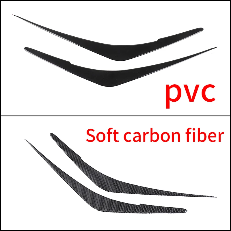 

For Subaru WRX/Levorg 2022-2023 Soft Carbon Fiber/PVC Car Headlight Eyebrow Decorative Strip Sticker Exterior Accessories 2 Pcs