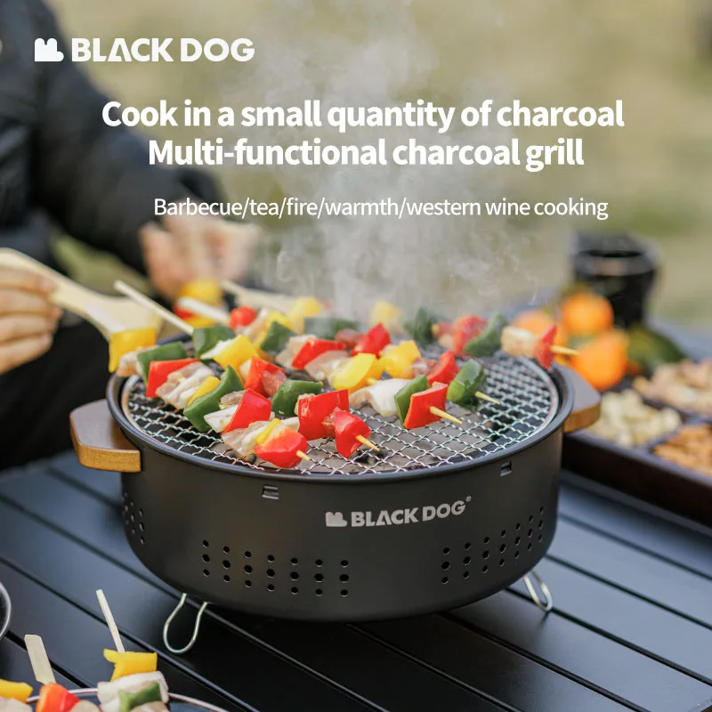 Blackdog-Round Stove Cooking Tea Grill, Barbecue Grill, Outdoor Home Grill, One Stove, Dual-purpose Fire Pit Utensils