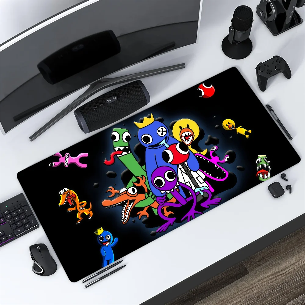 Horror Friend Mauspad, rutschfest, mit Lockedge-Funktion, für Büro, Studenten, Gaming, verdickt, groß, R-Regenbogen Schreibunterlage, Kissen