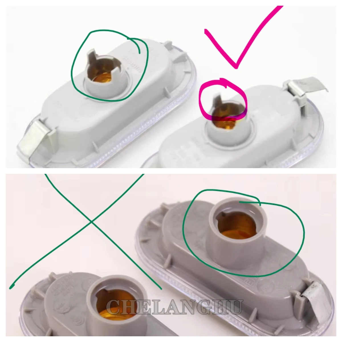 2pcs Lampshade For VW Fox 2005 2006 2007 2008 2009 2010 2011 2012 Car-Styling Side Marker Turn Signal Light Lamp Repeater