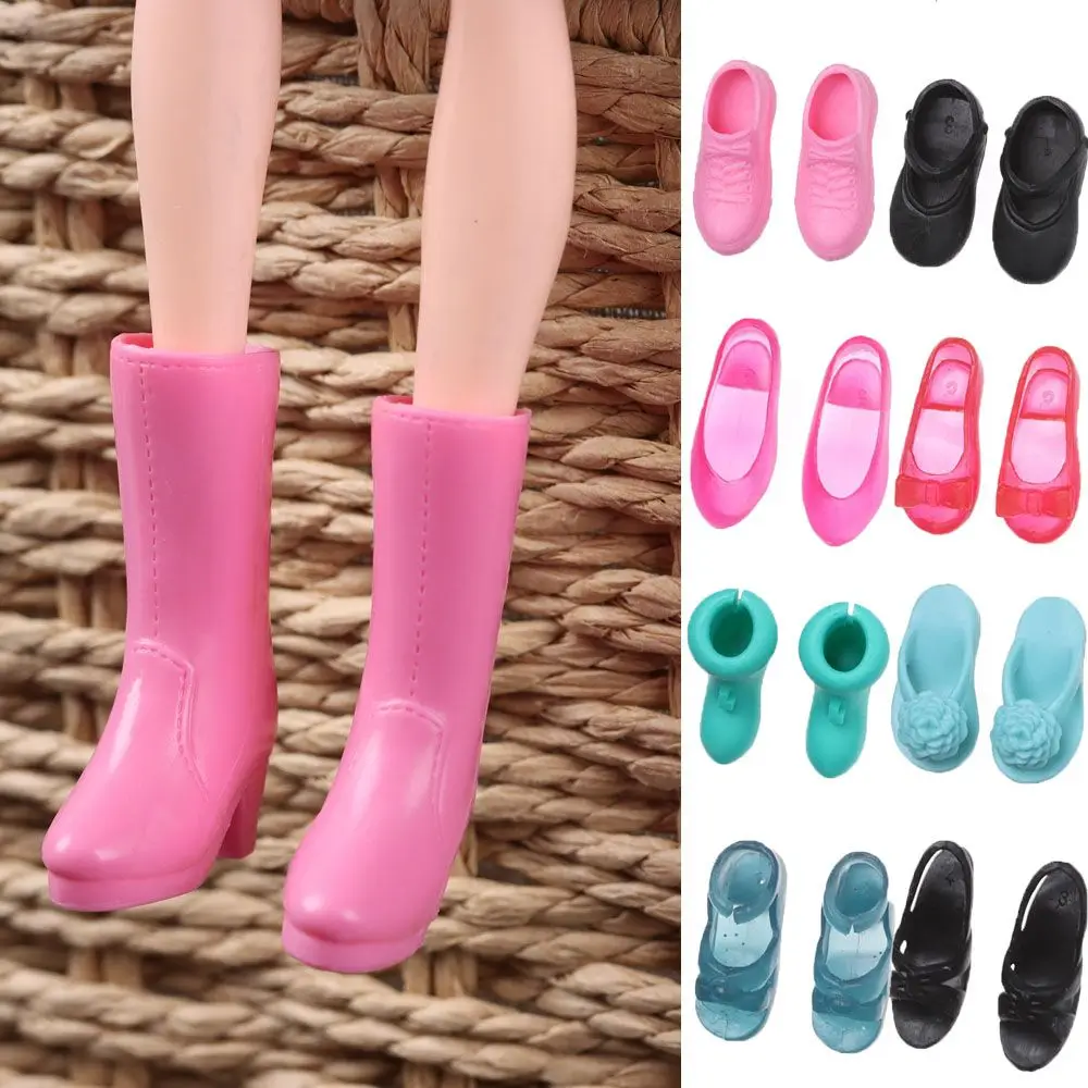 24 Styles Colorful Female Foot Length 2.2cm Fashion Plastic High Heels Shoes 1/6 Dolls Boot Accessories Doll Shoes