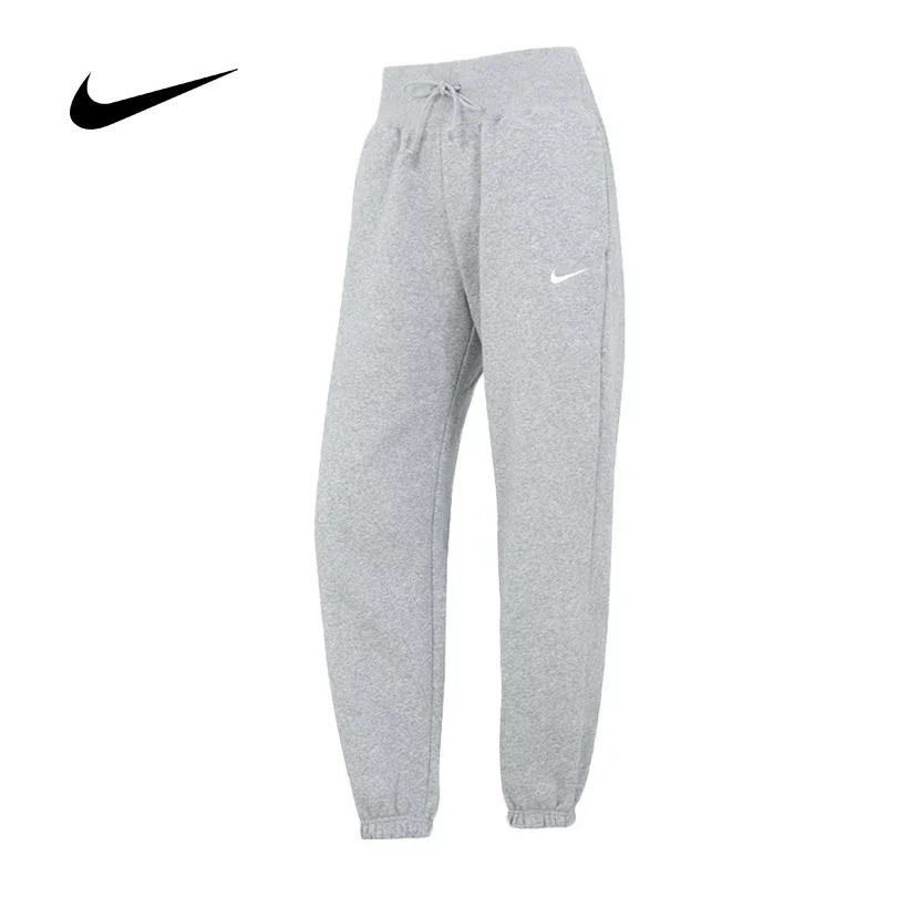 Nike Women's Autumn Winter High-Waisted Knit Slim-Fit Joggers, Breathable Casual Athletic Trousers Daily Pants DQ5888-063