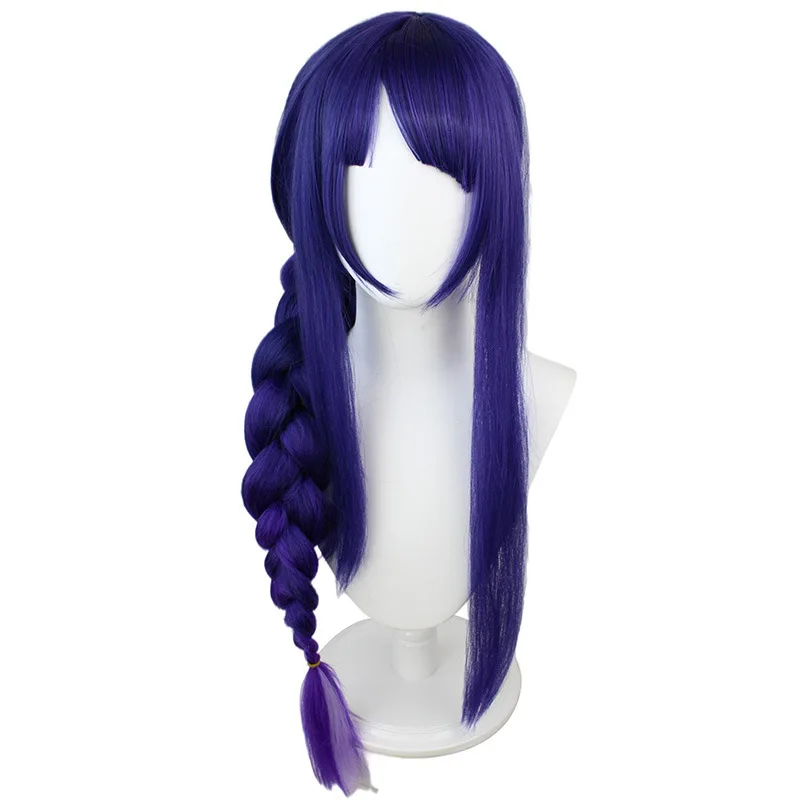 

Purple Long Braided Baal Wig with Bangs and Mesh Cap for Cosplay Raiden Ei Wig Halloween Costume Wig