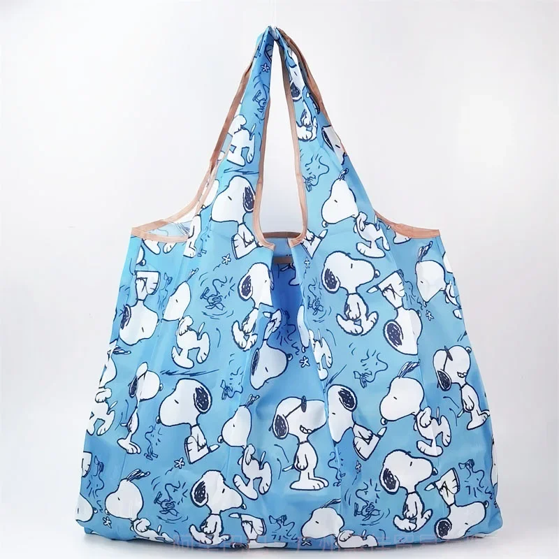 Borsa per la spesa pieghevole Snoopy borsa per la spesa grande in Nylon spesso di grandi dimensioni borsa da donna a tracolla portatile in