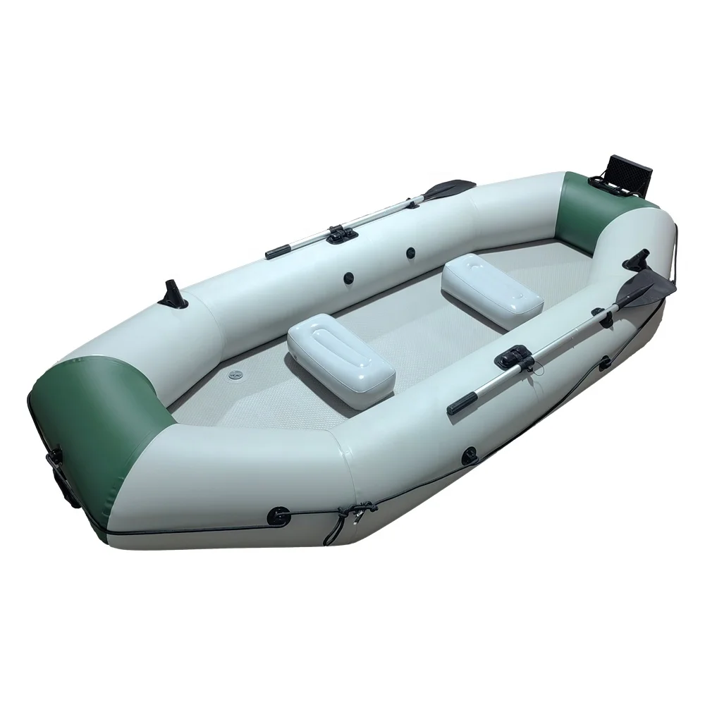 -For 3.3m 0.9mm Boat with Oars and Seats, Heavy Duty Inflatable Dinghy with Transom Bracket for Fishing and Leisure^