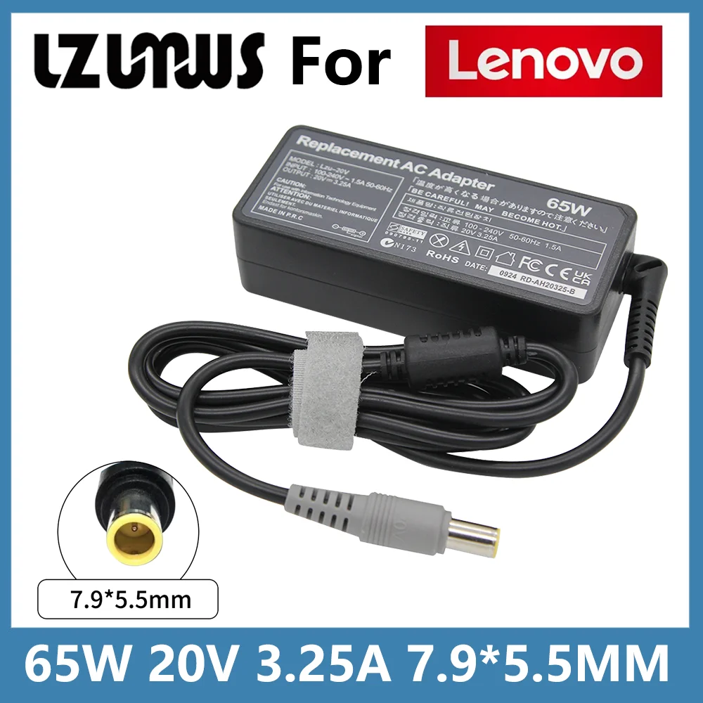 20V 3.25A 65W 7.9*5.5MM 8 Pin AC Laptop Adapter For Lenovo Thinkpad T400 E330 E430C E420 E445 E520 E545 E425 X201i Notebook